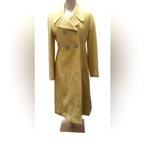 Chic Double-Breasted Yellow Coat